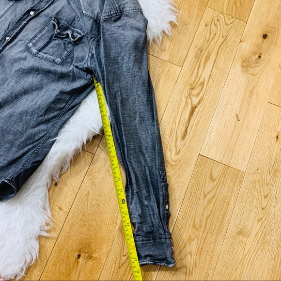 Kooples washed effect denim button shirt distress - Picture 6 of 12